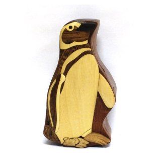 Wood Intarsia Puzzle Box   Penguin Toys & Games