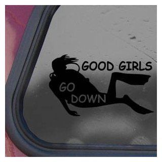 Good Girls Go Down Black Sticker Decal Scuba Dive Diver Wall Black Sticker Decal   Decorative Wall Appliques  