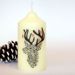 reindeer typography christmas candle by light illuminate enjoy