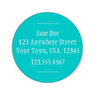 Round Address & Phone Number Label Round Stickers