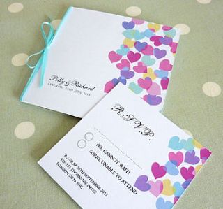 paper hearts personalised wedding stationery by little cherub design