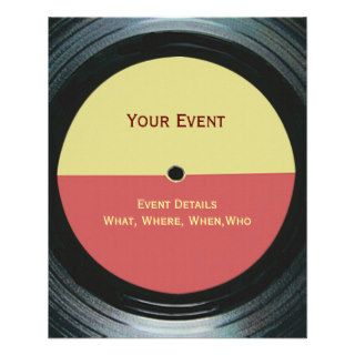 Black Vinyl Music Record Label Event Flyer
