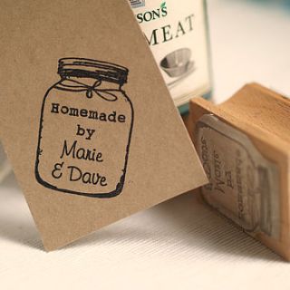 personalised 'homemade by' jar rubber stamp by pretty rubber stamps