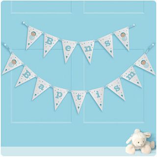 personalised boy's christening bunting by joanne holbrook originals