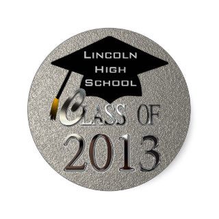Silver Class Of 2013 Graduation Seal Sticker