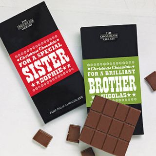 brother and sister christmas chocolate by quirky gift library