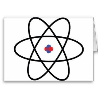 atom nucleus chemistry greeting cards