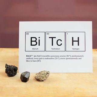 bitch humourous scientific card by newton and the apple