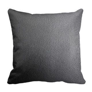 Black Leather Look Pattern Throw Pillows