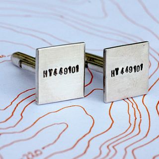 personalised grid reference cuff links by alison moore silver designs