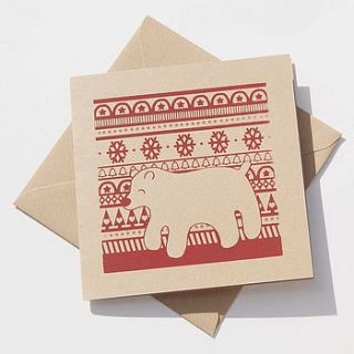 polar bear christmas card by clothkat