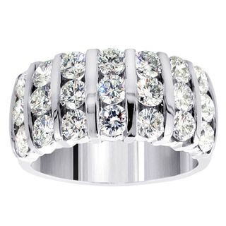 14k White Gold 3ct TDW Diamond 7 row Anniversary Ring (F G, SI1 SI2) Diamond Rings