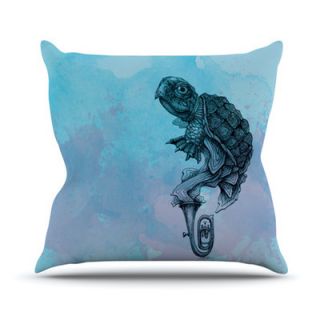 KESS InHouse Turtle Tuba II Throw Pillow