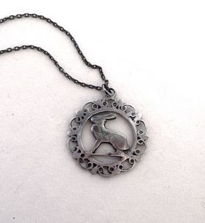 framed hare pendant by becca jewellery