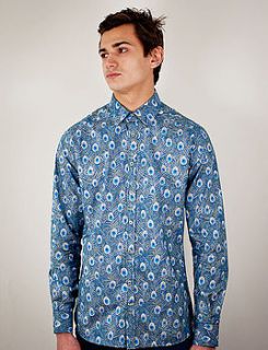 peacock print shirt by intent london
