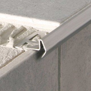 Rust Resistant Stainless Steel Deco Stair Nose Profile Finish Brushed, Tile Thickness Compatibility 3/8"   Marble Tiles  
