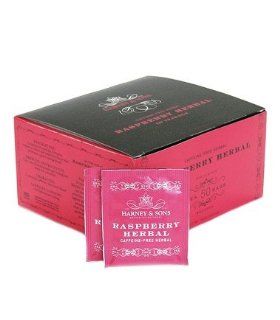 Harney and Sons Raspberry Herbal, Caffeine Free Herbal 50 Teabags per Box  Grocery Tea Sampler  Grocery & Gourmet Food