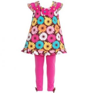 Rare Editions Multi Color Bold Floral Print Outfit Toddler Girls 4T Rare Too Clothing