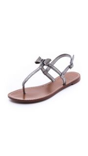 Tory Burch Bryn Pave Bow Flat Sandals