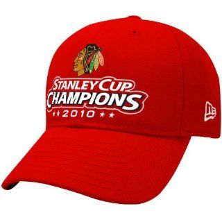 New Era Chicago Blackhawks Red 2010 NHL Stanley Cup Champions Structured Wool Adjustable Hat   Ice Hockey Apparel  Sports & Outdoors