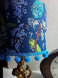 handmade v & a peacock lampshade by the forest & co