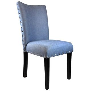 Arbonni Modern Parson Blue Upholstery Chairs (Set of 2) Dining Chairs