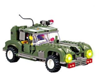 251pcs Army Jeep Truck Building Blocks Bricks Set Enlighten Toy Toys & Games