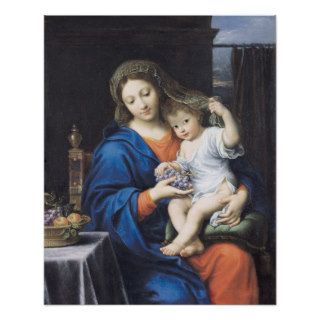 The Virgin of the Grapes, 1640 50 Poster