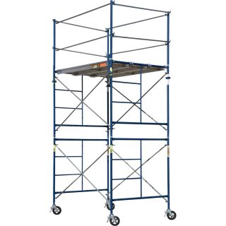 Metaltech SAFERSTACK Complete 2-Section High Tower Scaffolding System, Model# M-MRT5710  Scaffolding