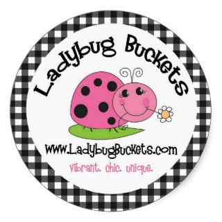 Ladybug Buckets Round Sticker