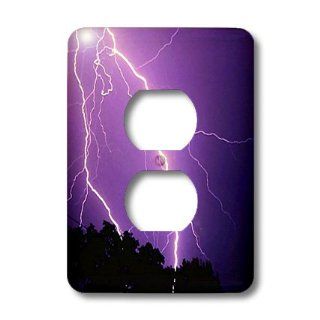3dRose LLC lsp_44855_6 Lightning 2 Plug Outlet Cover, Purple   Switch And Outlet Plates  