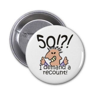 Recount 50th Birthday Pins