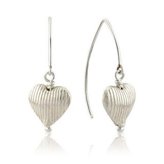 valentine silver heart earrings by bish bosh becca