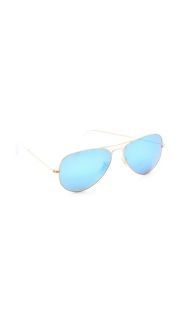 Ray Ban Mirrored Matte Classic Aviator Sunglasses