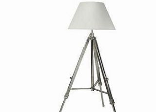 antique finish silver tripod lamp by nautical living
