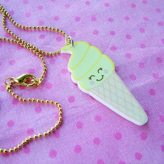ice cream cone acrylic necklace by hoobynoo world
