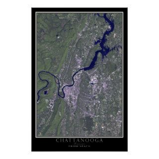 Chattanooga Tennessee Satellite Poster Map