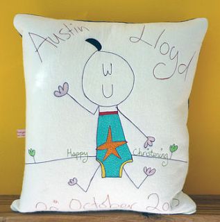 personalised new baby or christening cushion by seabright designs