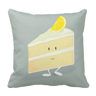 Smiling lemon cake slice pillows