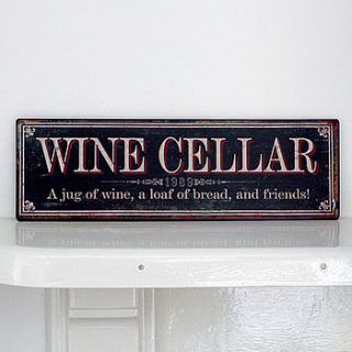wine cellar sign by pippins gifts and home accessories
