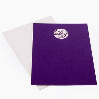 pack of ten classic personalised notelets with laser cut monogram with ivory envelopes by cutture