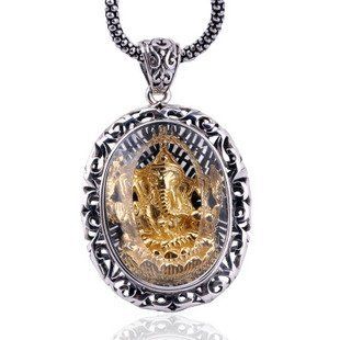 Men's Fortuna Lucky Pendant Fend Off Evil Spirits .925 Thai Silver w/ SILVER CHAIN Jewelry