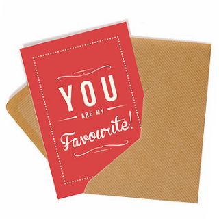 'my favourite' retro style greeting card by rock the custard