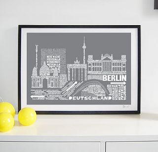 berlin skyline typography print by spdesign