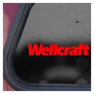 Wellcraft Red Sticker Decal BOAT CRUISER Laptop Die cut Red Sticker Decal   Decorative Wall Appliques  