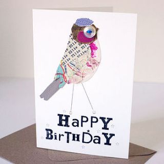 personalised 'happy birthday' birdie card by pratt factory