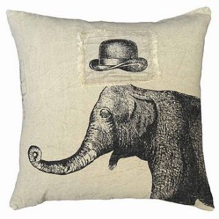 elephant and hat cushion by box brownie trading