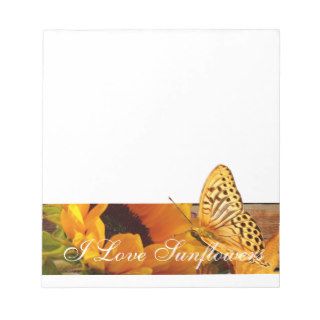 Paper Pad I Love Sunflowers, Country Fall Flower Scratch Pads