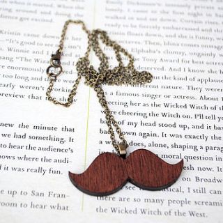 wooden moustache necklace by onetenzeroseven