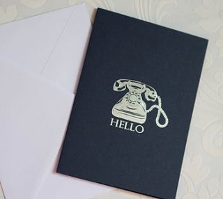 pack of five 'hello' telephone cards by tangerine dreams creative